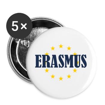 Erasmus EU Stars - Buttons large 2.2''/56 mm (5-pack) - white - Front