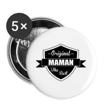 Die beste Mutter - Muttertag - Buttons groß 56 mm (5er Pack) - Weiß - Vorne