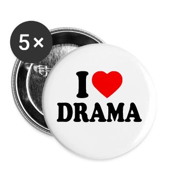 I love drama - Lot de 5 grands badges (56 mm) - blanc - Devant