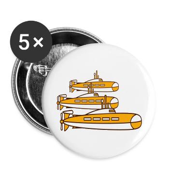 3 U-Boote Flotte Drei Geschwader Gruppe Team Crew - Buttons groß 56 mm (5er Pack) - Weiß - Vorne