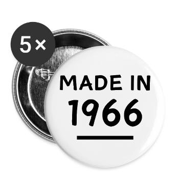 Fabriqué en 1966 - Année de naissance / Anniversaire - Lot de 5 grands badges (56 mm) - blanc - Devant