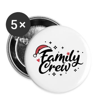 Équipage familial Noël - Lot de 5 grands badges (56 mm) - blanc - Devant