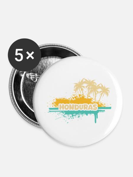 Honduras - Buttons groß 56 mm (5er Pack) - Weiß