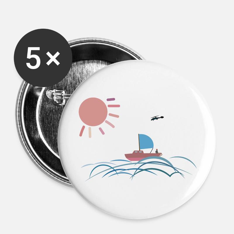Sailing - Buttons large 2.2''/56 mm (5-pack) - white