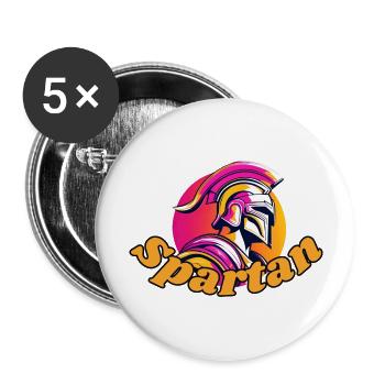 Spartan - Buttons groß 56 mm (5er Pack) - Weiß - Vorne