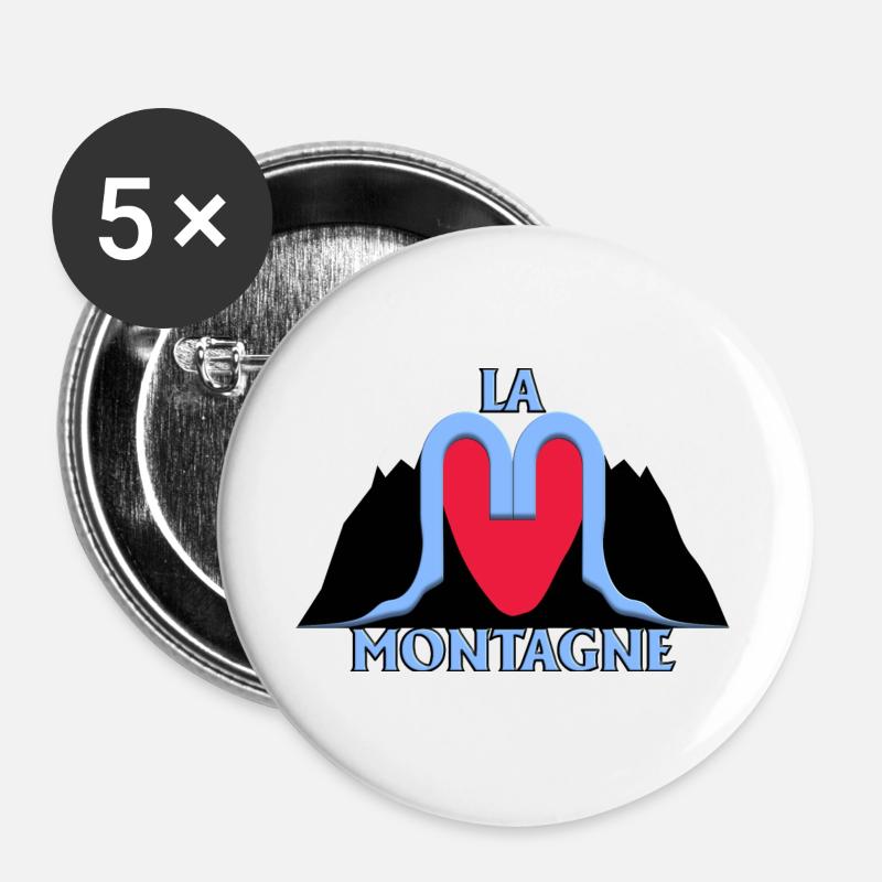 Der Berg - Buttons groß 56 mm (5er Pack) - Weiß
