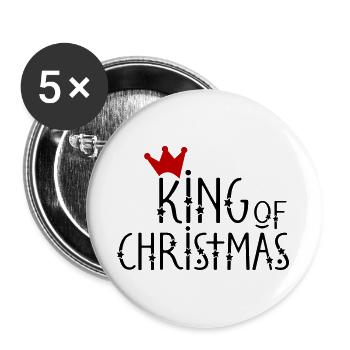 Regal Krone Design on Hoodies and T-Shirts - Buttons large 2.2''/56 mm (5-pack) - white - Front