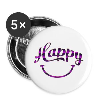 glückliche Zitate positives Zitat niedliche Liebe Positivität - Buttons groß 56 mm (5er Pack) - Weiß - Vorne