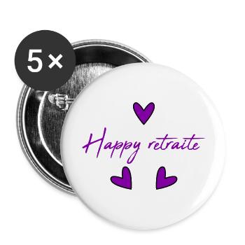 RETIREMENT. COLLEAGUE. RETIREMENT. RETIRED. RETIREMENT. - Buttons large 2.2''/56 mm (5-pack) - white - Front