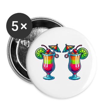 Cocktail 2 - Buttons large 2.2''/56 mm (5-pack) - white - Front