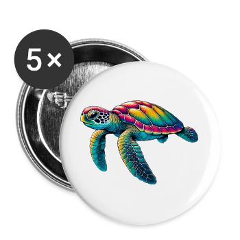 Turtle - Buttons large 2.2''/56 mm (5-pack) - white - Front