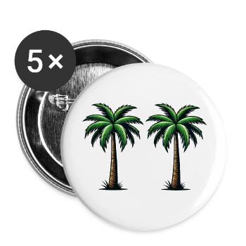 palmen - Buttons groß 56 mm (5er Pack) - Weiß - Vorne