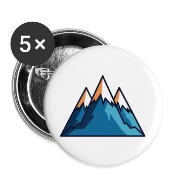 Gebirge - Buttons groß 56 mm (5er Pack) - Weiß - Vorne