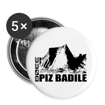 Piz Badile, Montagne, Montagnes, Suisse, Bregaglia, Alpes - Lot de 5 grands badges (56 mm) - blanc - Devant