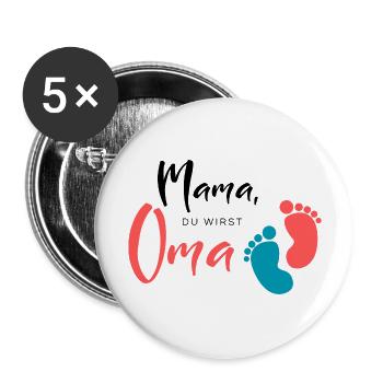 Mom, you're going to be a grandma - Buttons large 2.2''/56 mm (5-pack) - white - Front