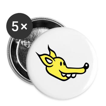 Dog Face Small Happy Puppy Pet - Buttons large 2.2''/56 mm (5-pack) - white - Front