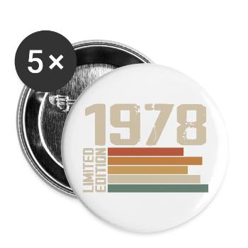 1978 Vintage - Retro 1978 Cadeau Anniversaire 1978 - Lot de 5 grands badges (56 mm) - blanc - Devant