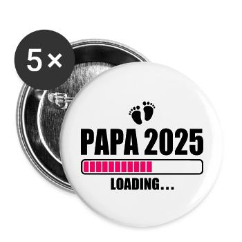 Papa 2025 - Buttons large 2.2''/56 mm (5-pack) - white - Front