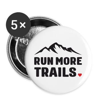 Lauf mehr Trails - Buttons groß 56 mm (5er Pack) - Weiß - Vorne