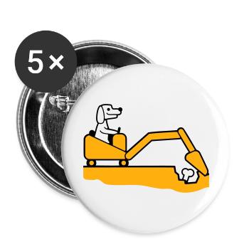 Dog Bones Burying Excavator Digging Cool Digging - Buttons large 2.2''/56 mm (5-pack) - white - Front
