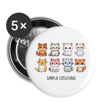 Cute Cat Cat Friends Funny Saying Gift - Buttons large 2.2''/56 mm (5-pack) - white - Front