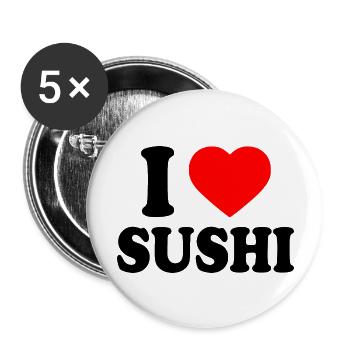 I love sushi - Buttons groß 56 mm (5er Pack) - Weiß - Vorne
