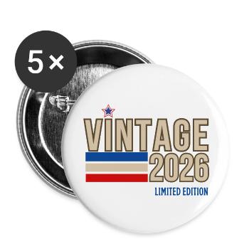 Vintage 2026 limited edition - Lot de 5 grands badges (56 mm) - blanc - Devant