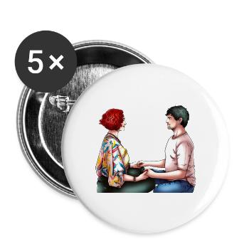 Augenblick - Buttons groß 56 mm (5er Pack) - Weiß - Vorne