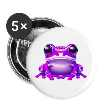Grenouille - Lot de 5 grands badges (56 mm) - blanc - Devant