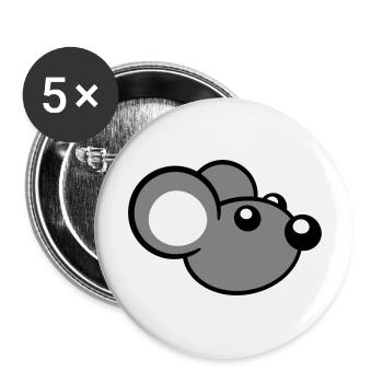 Mouse Mouse Cute Little Rat Rodent Friendly - Buttons large 2.2''/56 mm (5-pack) - white - Front