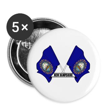 Texte à deux drapeaux NEW HAMPSHIRE - Lot de 5 grands badges (56 mm) - blanc - Devant