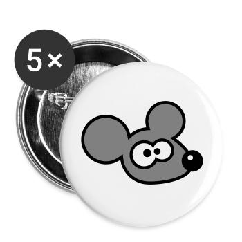 souris souris mignon petit rat rongeur drôle bande dessinée - Lot de 5 grands badges (56 mm) - blanc - Devant