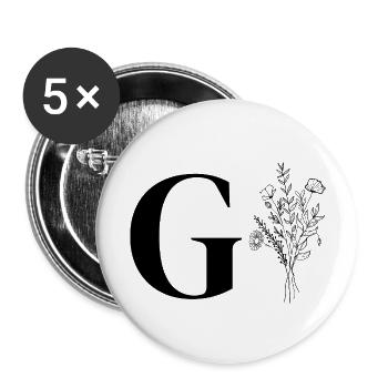 Minimalist flowers - Buttons large 2.2''/56 mm (5-pack) - white - Front