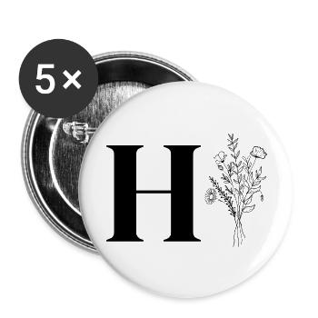 Minimalist flowers - Buttons large 2.2''/56 mm (5-pack) - white - Front