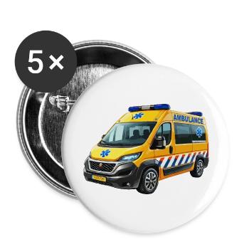 Ambulance modern - Buttons large 2.2''/56 mm (5-pack) - white - Front
