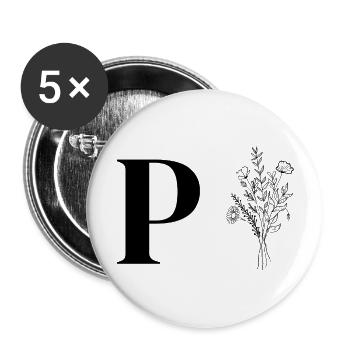 Minimalist flowers - Buttons large 2.2''/56 mm (5-pack) - white - Front