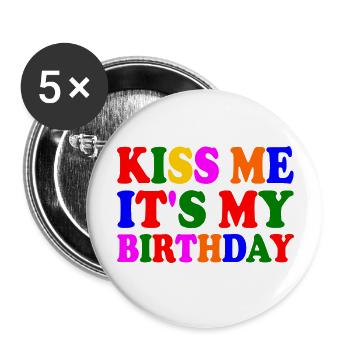 it's my birthday - Buttons large 2.2''/56 mm (5-pack) - white - Front