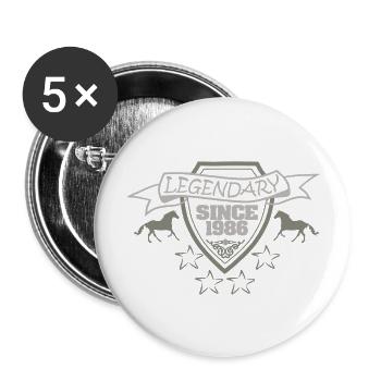 Horse riding 1986 - Buttons large 2.2''/56 mm (5-pack) - white - Front