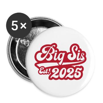 Grande Sœur Est 2025 - Lot de 5 grands badges (56 mm) - blanc - Devant