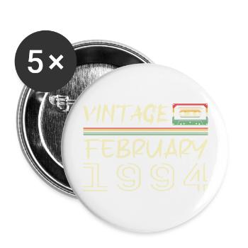 Februar 1984 Bestes Geschenk Februar 1984 - Buttons groß 56 mm (5er Pack) - Weiß - Vorne