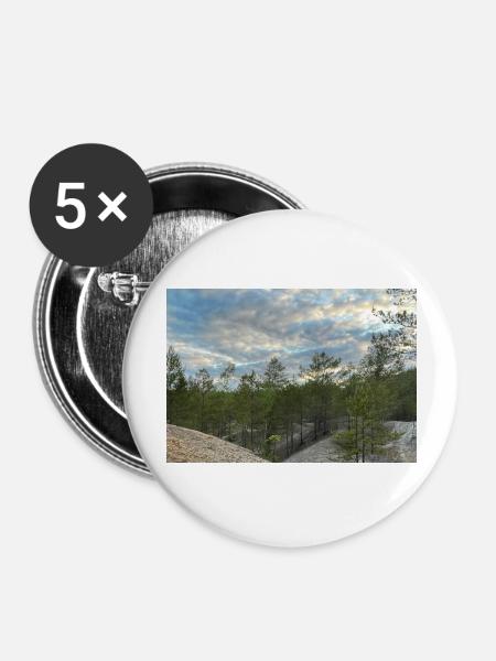 Blauer Himmel - Buttons groß 56 mm (5er Pack) - Weiß