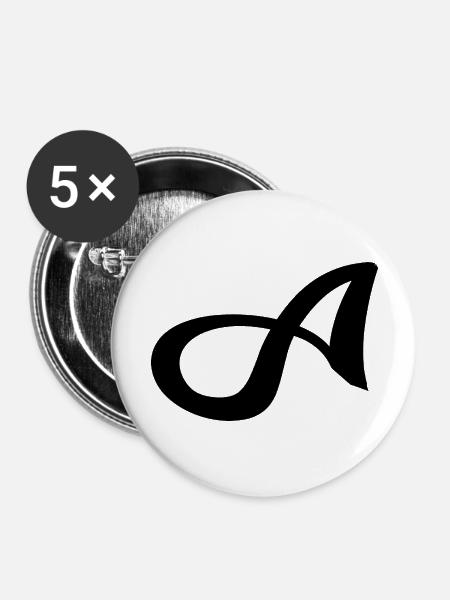 Letter A - Buttons groß 56 mm (5er Pack) - Weiß