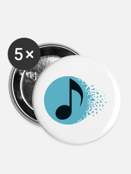 Abstrakter Klangausbruch - Buttons groß 56 mm (5er Pack) - Weiß