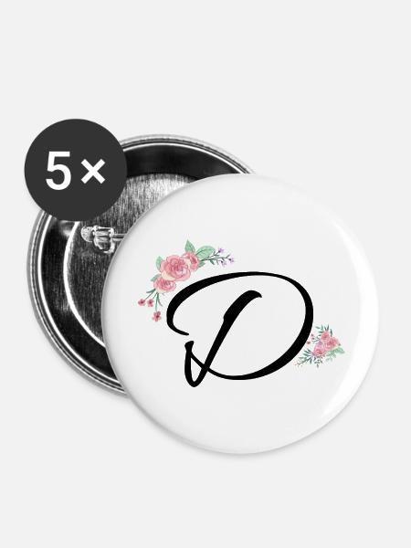Brief der Blumen - Buttons groß 56 mm (5er Pack) - Weiß