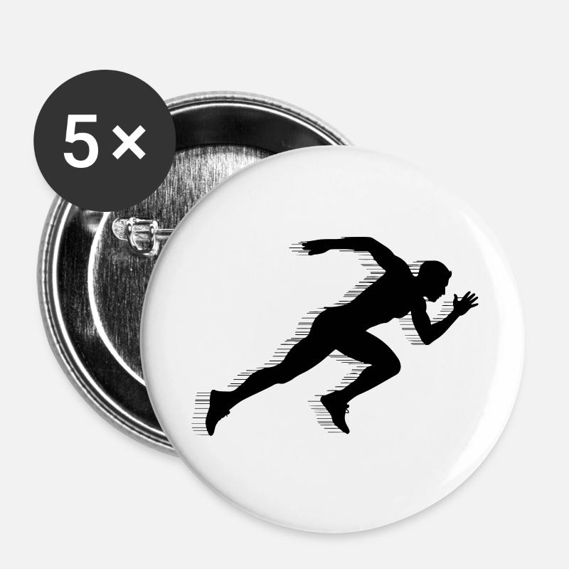 A RUNNER - Buttons large 2.2''/56 mm (5-pack) - white