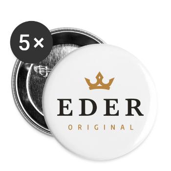 Eder Original Familienlogo - Buttons groß 56 mm (5er Pack) - Weiß - Vorne