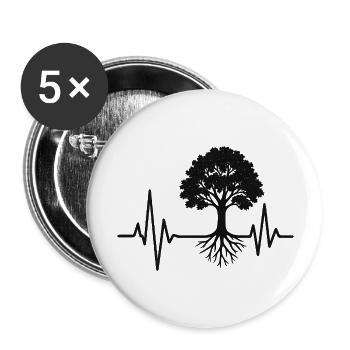 Herzschlag der Erde – Natur & Nachhaltigkeit - Buttons groß 56 mm (5er Pack) - Weiß - Vorne