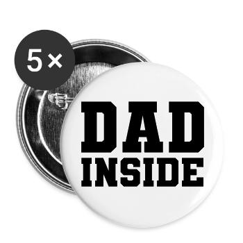 Dad inside - Buttons groß 56 mm (5er Pack) - Weiß - Vorne