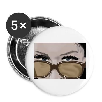 Über den Brillenrand - Buttons groß 56 mm (5er Pack) - Weiß - Vorne