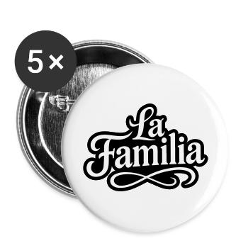 Tatouage La Familia - Lot de 5 grands badges (56 mm) - blanc - Devant